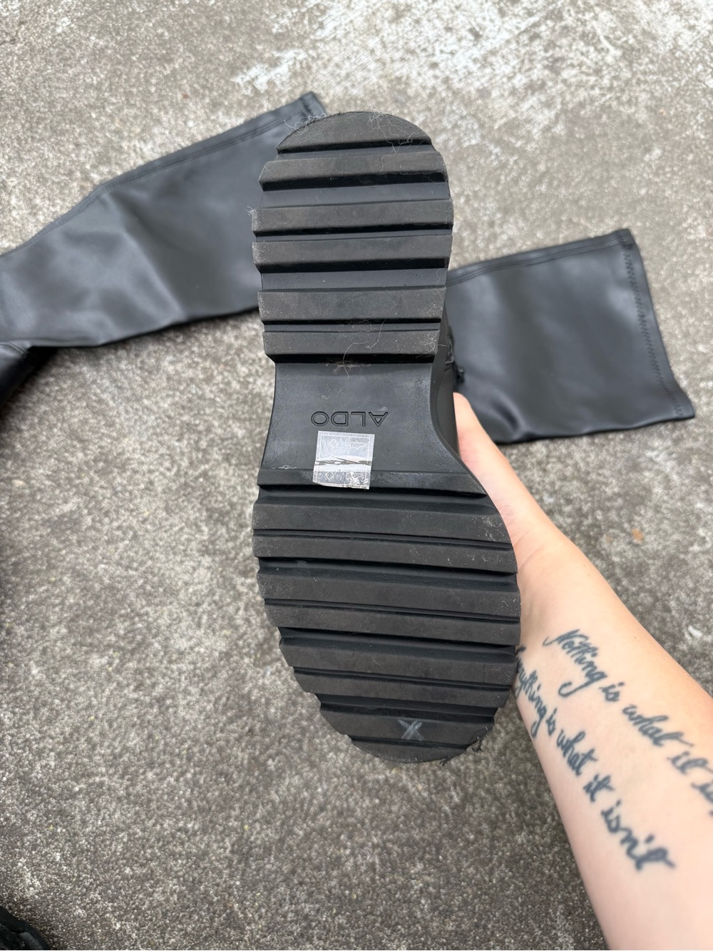 ALDO Black Platform Knee-High Boots - Picture 4 of 4